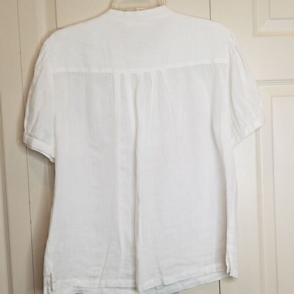 MICHAEL KORS White Linen Button Down Blouse Size Small - Picture 6 of 6